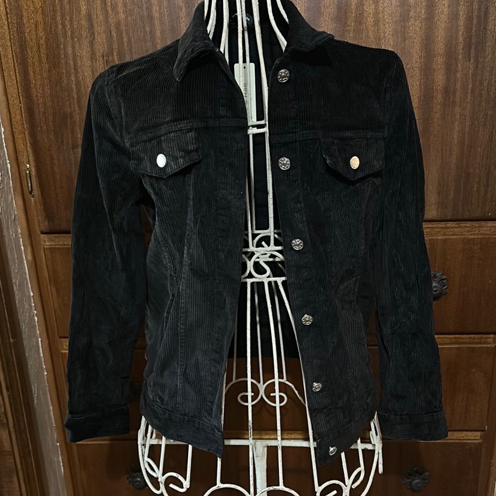 Doe & Rae Washed Black Corduroy Jacket